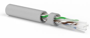 Кабель витая пара Hyperline, LSZH (нг(A)-HF), U/UTP, кат. 6a, проводник Ø 0,57мм, 500м, бухта, тип прокладки: внутри зданий, цвет: серый