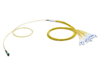 Сборка кабельная Eurolan разветвительная, MTP/LC, OS2 9/125, LSZH (нг(A)-HF), 50м, Ø 3,6мм, синий хвостовик, цвет: жёлтый