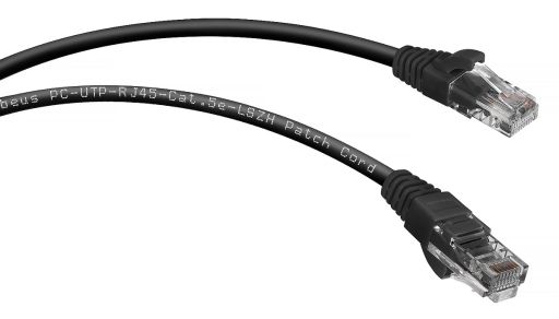 Шнур коммутационный Cabeus PC-UTP-RJ45-Cat.5e-3m-BK-LSZH