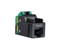 Модуль универсальный Schneider Electric, keystone, 1хRJ45, 180°, кат. 5е, неэкр., цвет: чёрный