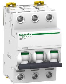 Автоматический выключатель Schneider Electric Acti 9, 6 модуль, MA класс, 3P, 4А, 100кА, (A9F90304)