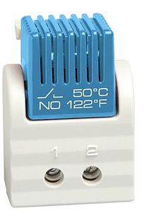 Термостат STEGO FTS 011, 47х33х33 мм (ВхШхГ), на DIN-рейку, для нагревателя, 250V, синий, разомкнутый контакт, NO, вкл. +50 °C