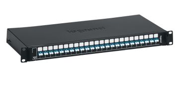 Полка Legrand LCS3, 2HU, портов: 24 LC (Duplex)Multi mode, установлено адаптеров: 24невыдвижная, прямая, цвет: чёрный