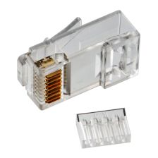 Коннектор Cabeus, RJ45(8p8c), кат. 6, неэкр., цвет: прозрачный, со вставкой