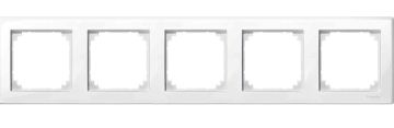 Рамка Merten M-Smart, 5 постов, плоская, горизонтальная, цвет: активный белый (MTN478525)