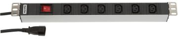 БРП (PDU) Basic Hyperline, IEC 60320 С13 х 6, вход IEC 320 C14, шнур 2,5 м, 44мм, 1ф 10А, выключатель, чёрный