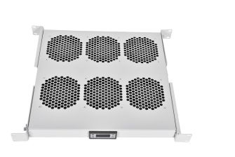 Вентиляторный модуль Rem R-FAN, 230V, 1U, 45х482,6х410 мм (ВхШхГ), вентиляторов: 6, 43 дБ, поток: 900 м3/ч, для всего 19" спектра, цвет: серый