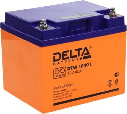 Аккумулятор для ИБП Delta Battery DTM L, 170х166х198 мм (ВхШхГ),  Необслуживаемый свинцово-кислотный,  12V/40 Ач, цвет: оранжевый, (DTM 1240 L)