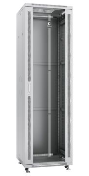 Шкаф телекоммуникационный напольный Cabeus, IP20, 42U, 2055х600х800 мм (ВхШхГ), дверь: стекло, разборный, цвет: серый