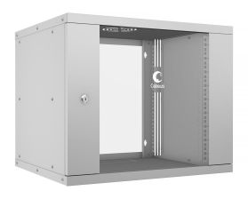 Шкаф телекоммуникационный настенный Cabeus Light, 19", 9U, 450х550х450 мм (ВхШхГ), дверь: стекло, разборный, цвет: серый
