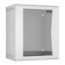 Шкаф телекоммуникационный настенный TLK Lite, 19", 15U, 703х600х450 мм (ВхШхГ), дверь: стекло, разборный, цвет: серый
