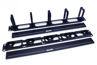 Организатор комм. шнуров Hyperline CM, 19", 1HU, 44х482,6х60 мм (ВхШхГ), с крышкой , с пластиковыми кольцами, цвет: чёрный, (5 колец) 