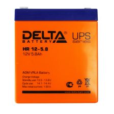 Аккумулятор для ИБП Delta Battery HR, 107х70х90 мм (ВхШхГ),  Необслуживаемый свинцово-кислотный,  12V/5,8 Ач, цвет: оранжевый, (HR 12-5.8)