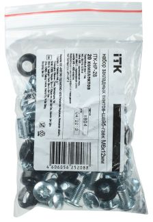 Комплект крепления ITK, винт m6, квадратная гайка, шайба (20 шт), для шкафов и стоек, для Linea N, S, F, W, O