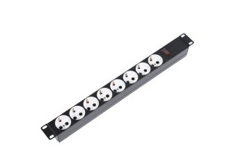 БРП (PDU) Basic Rem, Schuko х 8, вход IEC 320 C14, 45мм, 1ф 10А, выключатель, чёрный