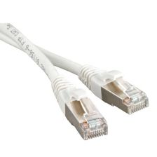 Шнур комм. Hyperline, кат. 5е, экр., STP, RJ45/RJ45, LSZH, AWG26 1м, белый