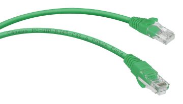 Шнур комм. Cabeus, кат. 6, неэкр., U/UTP, RJ45/RJ45, PVC, AWG24, 1м, зелёный