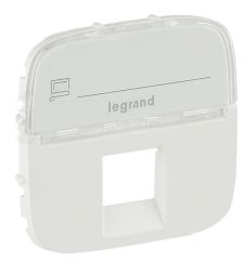 Лиц. панель розеточная Legrand Valena Allure, 1х RJ45, 58х51 мм (ВхШ), плоская, с держателем маркировки для розетки RJ45, цвет: алюминий (LEG.755477)