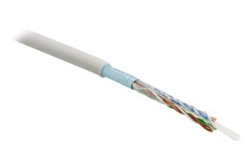 (Архив)Кабель витая пара Hyperline, LSZH (нг(A)-HFLTx), F/UTP, кат. 5е, проводник Ø 0,51мм, 305м, бухта, тип прокладки: внутри зданий, цвет: серый
