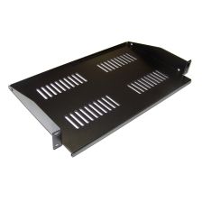 Полка Lanmaster, 19", 2U, 710 мм Г, для шкафов и стоек, с комплектом крепежа, цвет: чёрный