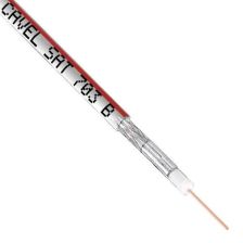 (Архив)Кабель коаксиальный Cavel SAT 703 В, PVC, двухслойный экран (100% + 40%), 75 +/-3 Ом, бухта, 100 м, d , с красной полосой, цвет: белый