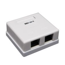 Розетка компьютерная BNH, 2x RJ45, кат. 5е, экр., внешняя, цвет: белый, (B402.2-5E-OB)