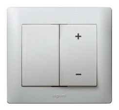 Клавиша для выключателя Legrand Valena, 2, 50х50 мм (ВхШ), цвет: алюминий, на 2 направления, (LEG.770252)