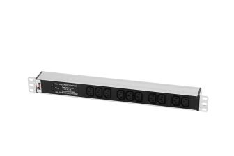 Блок распределения питания Rem Rem-10, IEC С13 х10, 45х484х45 мм(ВхШхГ), 10А, 1ф, подкл IEC C14, фильтр защиты+индикатор, чёрный
