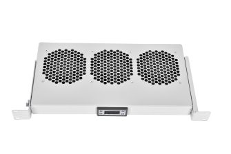 Вентиляторный модуль Rem R-FAN, 230V, 1U, 45х405х170 мм (ВхШхГ), вентиляторов: 3, 43 дБ, поток: 450 м3/ч, для всего 19" спектра, цвет: серый