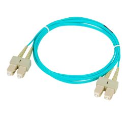 Комм. шнур оптический Hyperline, Duplex SC/SC, OM4 50/125, LSZH, 1м, цвет: голубой