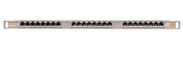 Комм. патч-панель Nikomax, 19", 0,5HU, портов: 24хRJ45/8P8C, кат. 5е, экр., цвет: серый, (NMC-RP24SD2-HU-MT)