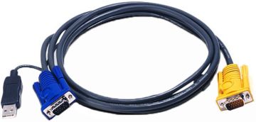 Шнур ввода/вывода Aten, USB (Type A), 1.8 м, клавиатура/мышь/видео, (2L-5202U)