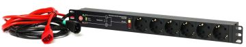 АВР ELEMY, Schuko х 6, вход IEC 60320 C14, для шкафов и стоек, шнур 1,8 м, 45мм 8А, чёрный, 1700Ва, выполняет функцию байпаса