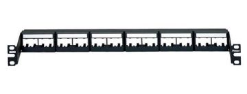 Комм. патч-панель наборная Panduit Mini-Com, 19", 1HU, портов: 24 х Mini-Com, кат. 6, универсальная, экр., цвет: чёрный, заглубленная, (CPPL24WRBLY)