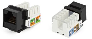 Модуль универсальный Hyperline, keystone, 1хRJ45, Toolless, кат. 5е, неэкр., 50 шт, цвет: чёрный
