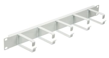 Организатор комм. шнуров Cabeus, 19", 1HU, 44х483 мм (ВхШ), кольцевого типа, цвет: серый, (5 колец размером 80 х 44 мм (± 0,5 мм)) 