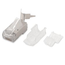 Разъём Hyperline, RJ45(8p8c), кат. 6A, экр., со вставкой, для одножильного и многожильного кабеля, 50 шт, цвет: серый