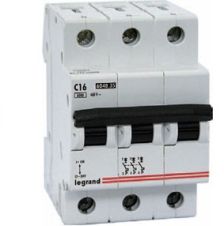 Автоматический выключатель Legrand DX3, 3 модуль, C класс, 3P, 3А, 10кА, (LEG.407853)