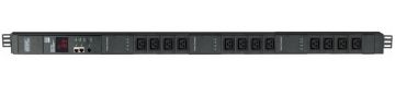(Архив)Блок силовых розеток Hyperline, IEC 60320 С19 х 12, вход IEC 309 32A 2P+E, шнур 3 м, 1259х44,4х66,6 мм (ВхШхГ), 32А, 19", с индикатором, чёрный
