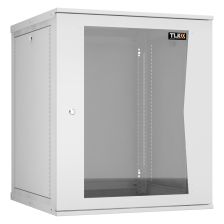 Шкаф телекоммуникационный настенный TLK Lite, 19", 15U, 703х600х600 мм (ВхШхГ), дверь: стекло, разборный, цвет: серый
