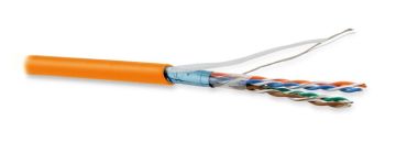 Кабель витая пара Hyperline FUTP4-C5E-P26-IN-LSZH, LSZH (нг(A)-HF), F/UTP, кат. 5е, проводник Ø 0,48мм, 305м, бухта, тип прокладки: внутри зданий, цве