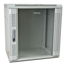 Шкаф телекоммуникационный настенный Cabeus SH-05F, 19", 15U, 769х600х600 мм (ВхШхГ), дверь: стекло, разборный, цвет: серый