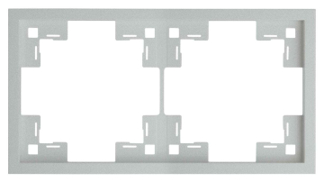 Рамка Rikett Standard, 2 поста, 83,5х154,5х9,6 мм (ВхШхГ), плоская, универсальная, цвет: серебро (35820 SV)