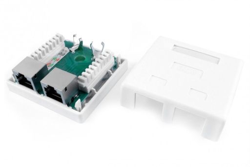 Розетка компьютерная Hyperline SB1-2-8P8C-C6-SH-WH
