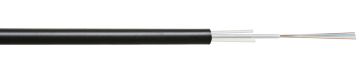 Кабель ВО Nikolan J Loose tube,  2хОВ, OS2 9/125, PE, Ø 5,7мм, барабан, снаружи зданий, небронированный, цвет: чёрный, со стеклопластиковыми прутками