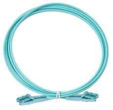 Шнур коммутационный Eurolan Tight Buffer, Duplex LC/LC, OM3 50/125, LSZH (нг(A)-HF), 1м, Ø 3,1мм, бирюзовый  хвостовик, цвет: бирюзовый