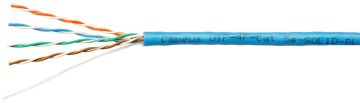 Кабель витая пара Cabeus, PVC нг(А)-LS, UTP, кат. 5е, проводник Ø 0,5мм, 305м, бухта, тип прокладки: внутри зданий, цвет: голубой