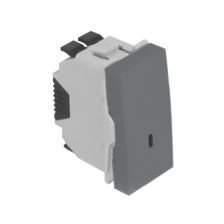 Выключатель Efapel QUADRO 45, одноклавишный, с подсветкой, 10А, 45х22,5 мм (ВхШ), цвет: алюминий, 1 модуль (45015 SAL)