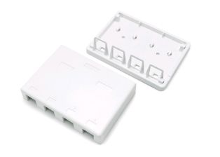 Коробка для наст. монтажа Hyperline SBB3, вводов: 1, Keystone, 29,5х114х84 мм (ВхШхГ), цвет: белый