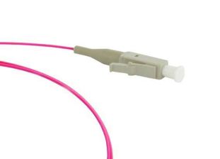 (Архив)Пигтейл RiT, LC (MM), OM4 50/125, Tight Buffer, LSZH, 3м, серый хвостовик, цвет: маджента